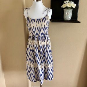Jcrew Blue and Cream Linen Sundress sz 6